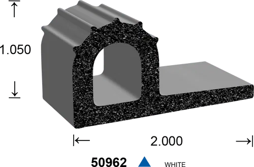 50962ST-50 – CLEAN SEAL Slide Out Seal, P-Type 2 Inch Width x 1.05 Inch Thickness x 50 Foot Length White EPDM (Ethyle...